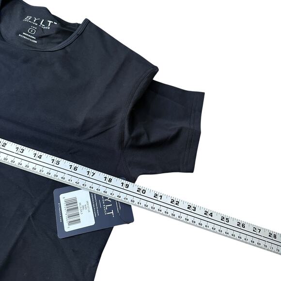 BYLT Drop-Cut Lux T-Shirt Men’s Small Black Cotton Stretch Short Sleeve New - Picture 8 of 10